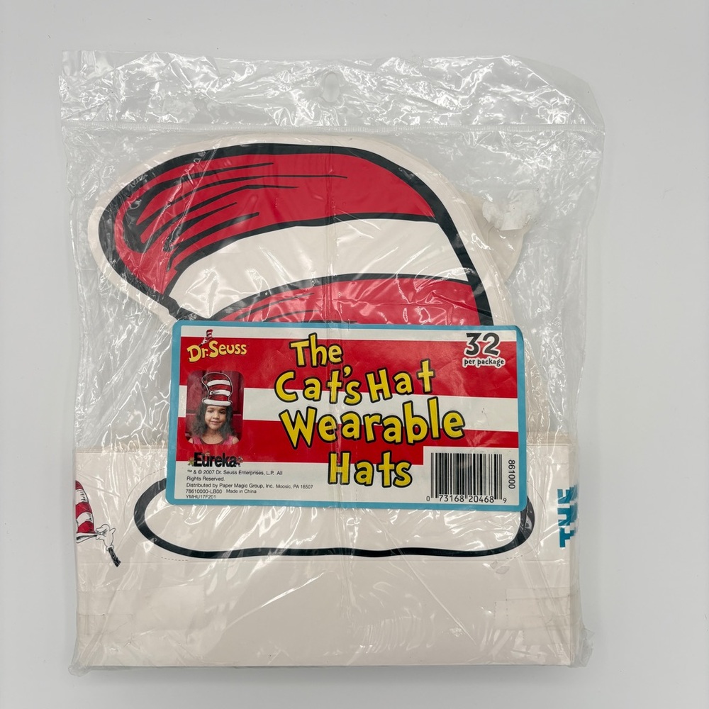 Dr. Seuss Cat In The Hat Wearable Hats-32 Per Package-Made By Eureka